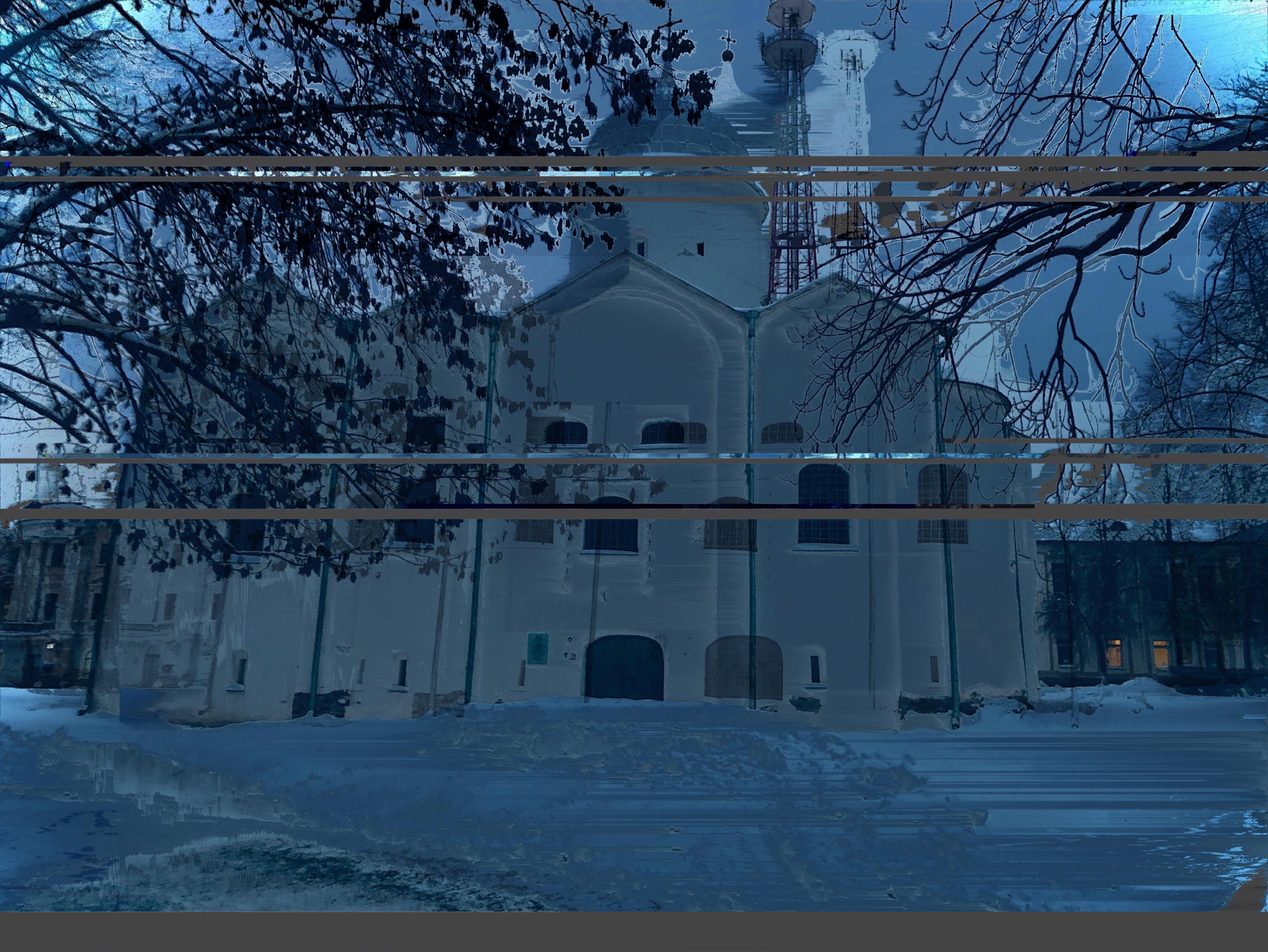 "Церковь Святого Иоанна на Опоках в глитче" / "Church of St. John the Baptist on Opoki in glitch" (2022)